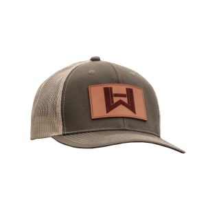 Olive Meshback Leather Patch Hat